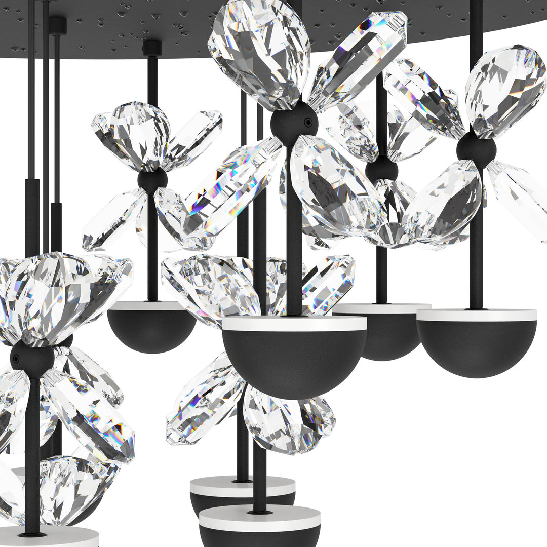 Ceiling light Pianopoli 2 black brilliant glass clear 15X1,8W H:36,5 Ø 50 cm in