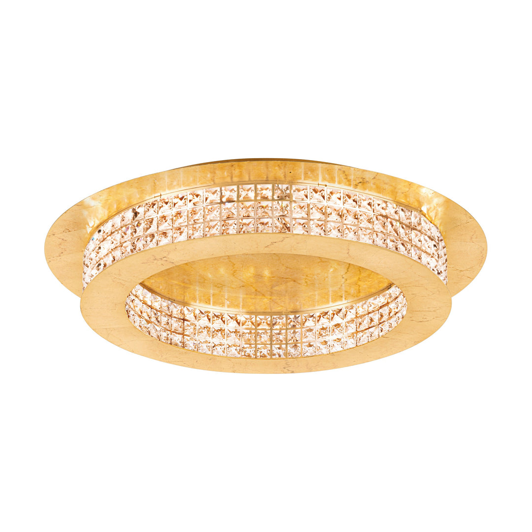 Deckenleuchte Principe  goldfarben Brillantglas klar 14X3,15W H:12,5 Ø 70 cm in