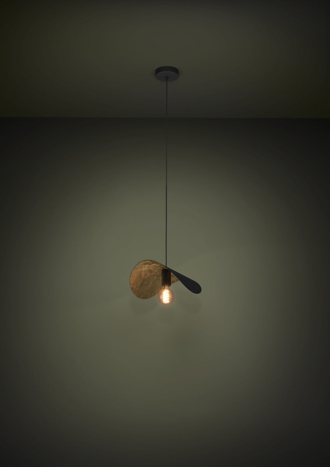 Saceda hanging light black, gold 1X40W L:41 H:150 cm in
