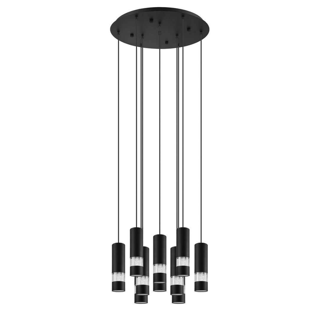 Hängeleuchte Bernabeta schwarz Kunststoff transparent 10X4,6W H:150 Ø 58 cm in