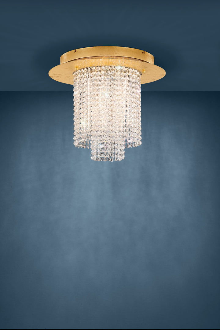 Deckenleuchte Vilalones  goldfarben Brillantglas klar 10X4,3W H:42 Ø 50 cm in