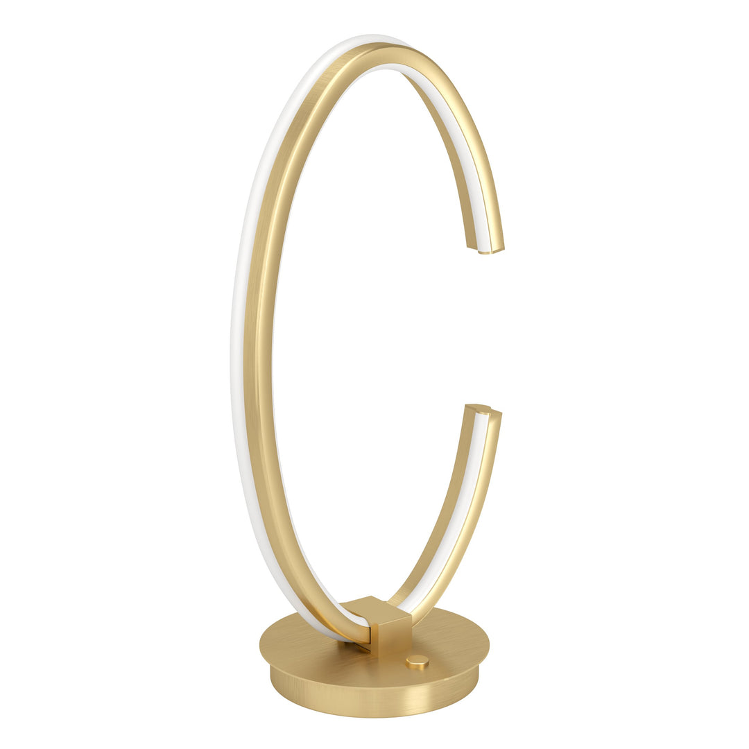 Tischleuchte Bogado  mit Schalter goldfarben Kunststoff weiss 12W L:22 H:45 cm in
