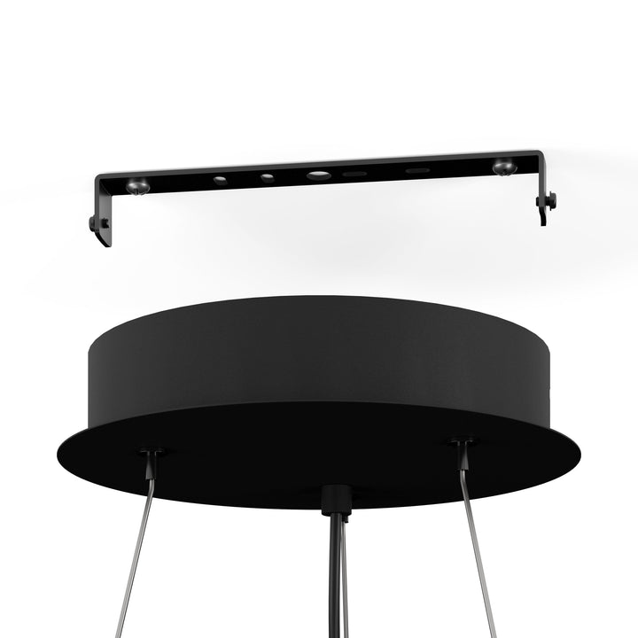 Hängeleuchte Estanys 1 schwarz Glas braun-transparent 3X40W H:150 Ø 45 cm in