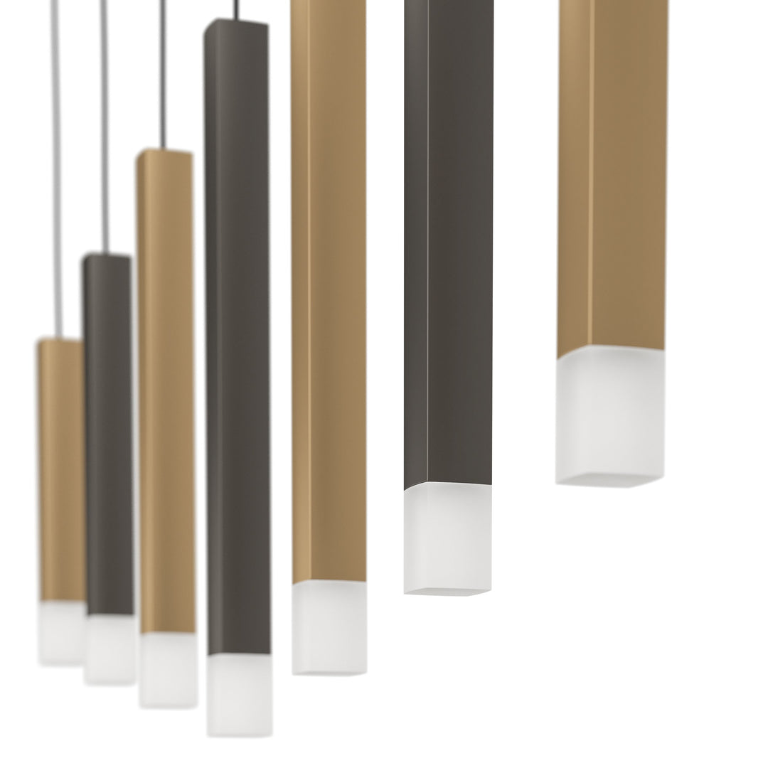 Hängeleuchte Estanterios schwarz, braun, gold Kunststoff satiniert 7X3,1W L:108 H:150 cm in