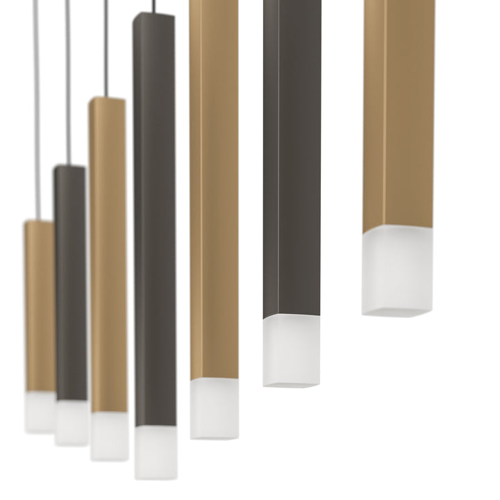 Hängeleuchte Estanterios schwarz, braun, gold Kunststoff satiniert 7X3,1W L:108 H:150 cm in