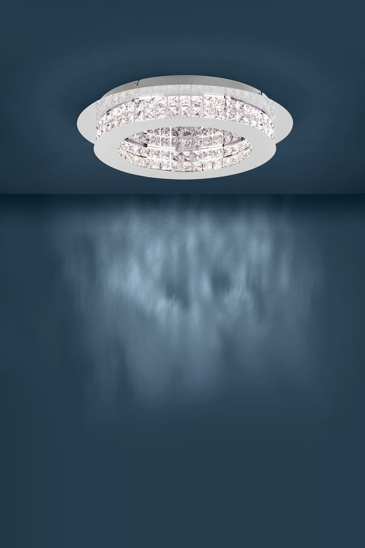 Deckenleuchte Principe  chrom Brillantglas klar 10X3,15W H:10,5 Ø 50 cm in