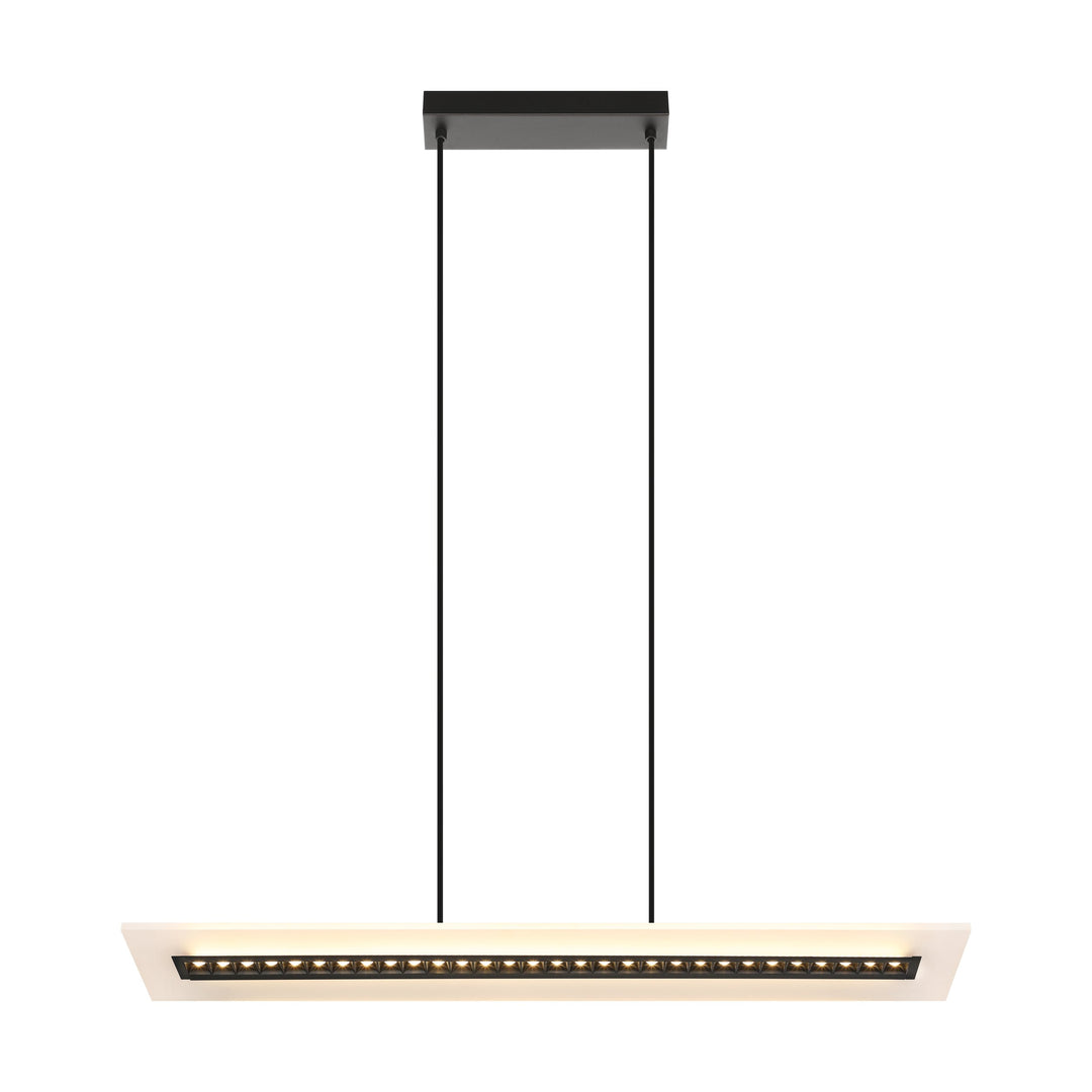 Hängeleuchte Bucita mit Fernbedienung  schwarz Kunststoff satiniert 29,5W und 2X14W L:90 H:150 cm in