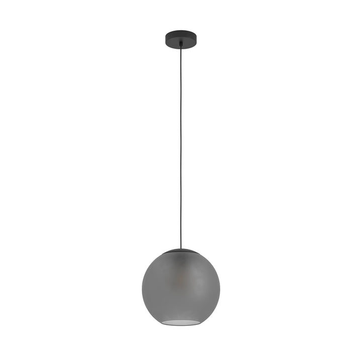 Hängeleuchte Arangona schwarz Glas grau matt 1X40W H:150 Ø 30 cm in
