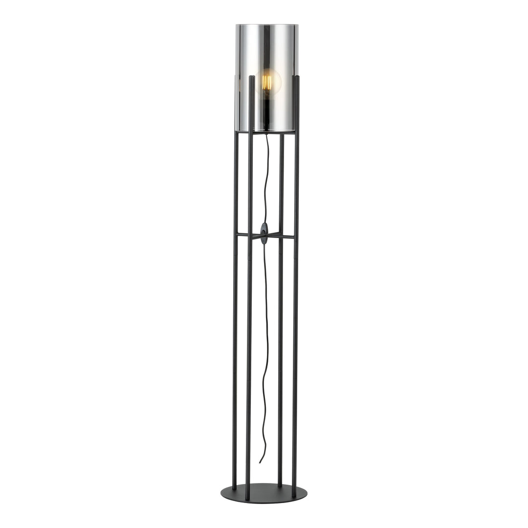 Stehleuchte Glastonbury mit Schalter schwarz Glas bedampft schwarz-transparent 1X60W H:136 Ø 25 cm in