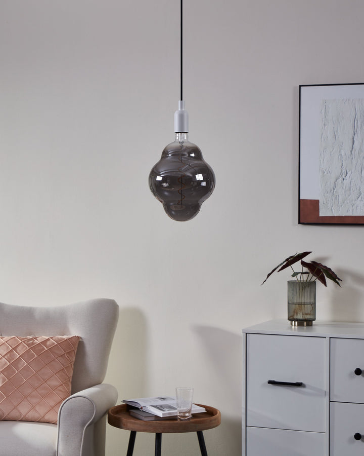 Light source Lm_led_e27 glass black-transparent 1X4W L:29 Ø 20 cm in