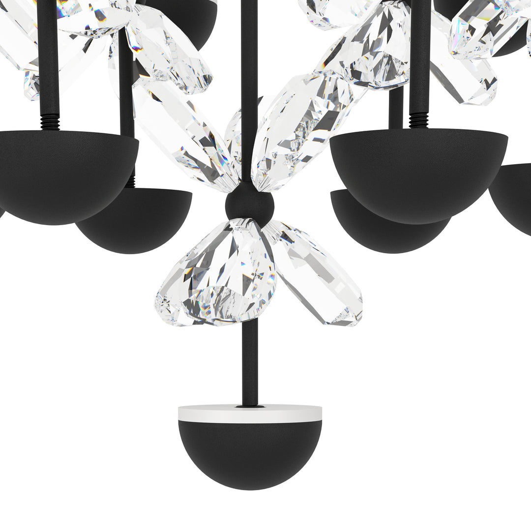 Hängeleuchte Pianopoli 2 schwarz Brillantglas klar 15X1,8W H:150 Ø 50 cm in