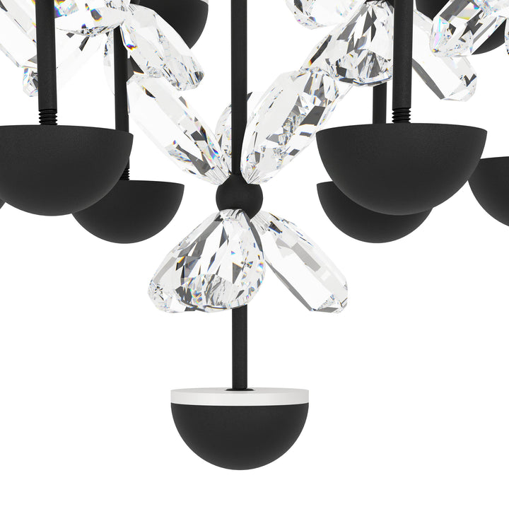 Hängeleuchte Pianopoli 2 schwarz Brillantglas klar 15X1,8W H:150 Ø 50 cm in