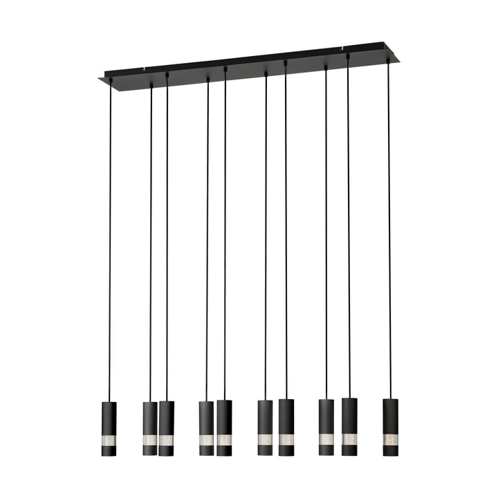 Hängeleuchte Bernabeta schwarz Kunststoff transparent 10X4,6W L:117 H:150 cm in