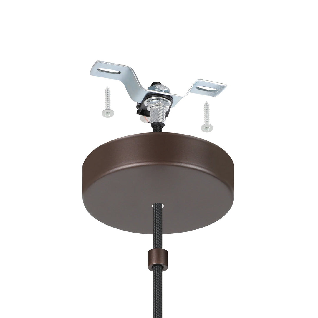 Hängeleuchte Saganto 1 braun Kunststoff braun, kupfer 1X60W H:110 Ø 45 cm in