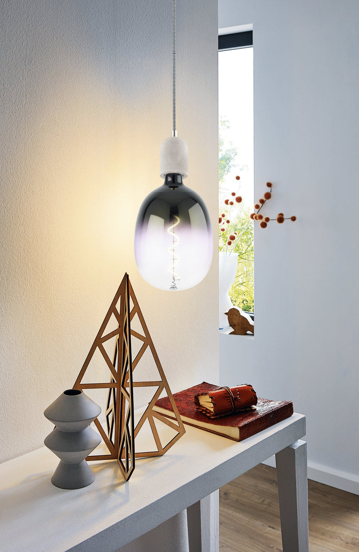 Leuchtmittel Lm_led_e27  Glas schwarz-violett-transparent 1X4W L:29,5 Ø 18 cm in