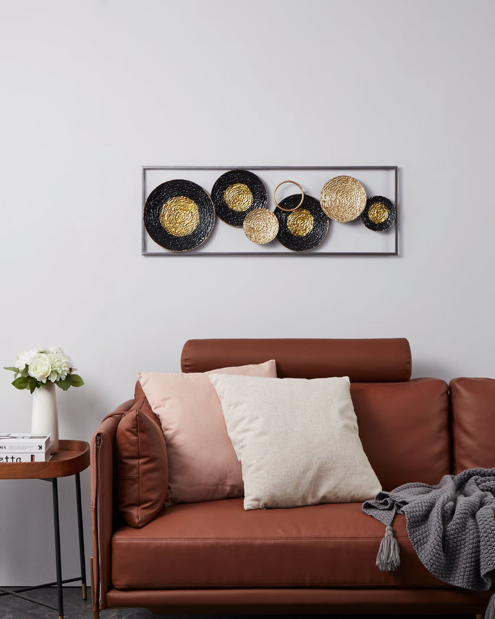 Wanddekoration Numazu schwarz, gold  L:31 H:90 cm in