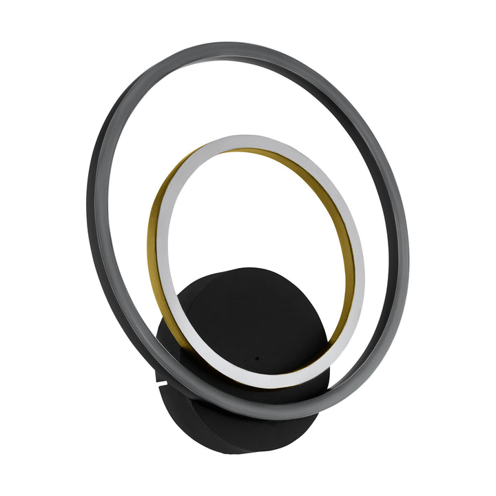 Wandleuchte Lanacera  schwarz, gold Kunststoff weiss 1X12W und 4X2,1W L:30 H:32,5 cm in