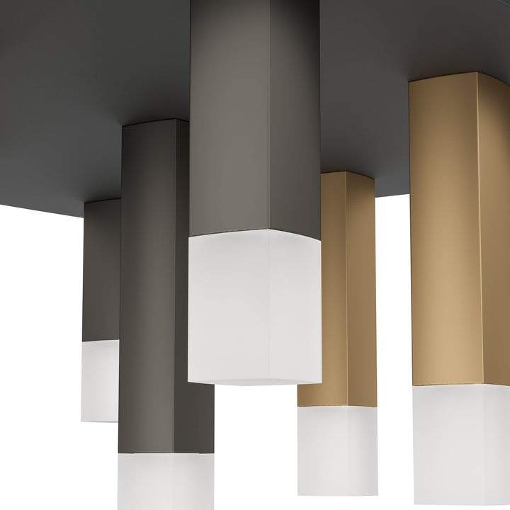 Deckenleuchte Estanterios schwarz, braun, gold Kunststoff satiniert 9X3,1W L:42 H:23,5 cm in