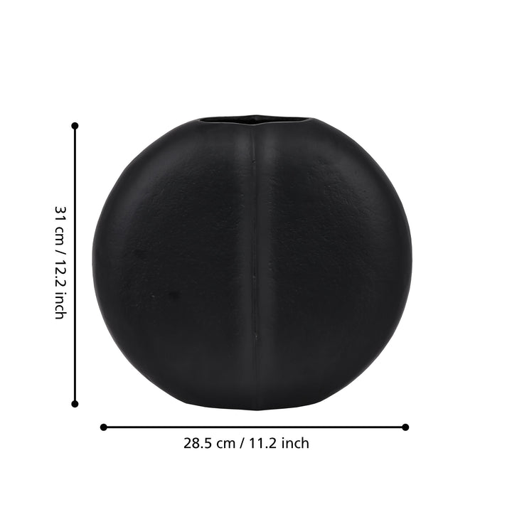 Metallvase Sominot schwarz  L:31 H:28,5 cm in