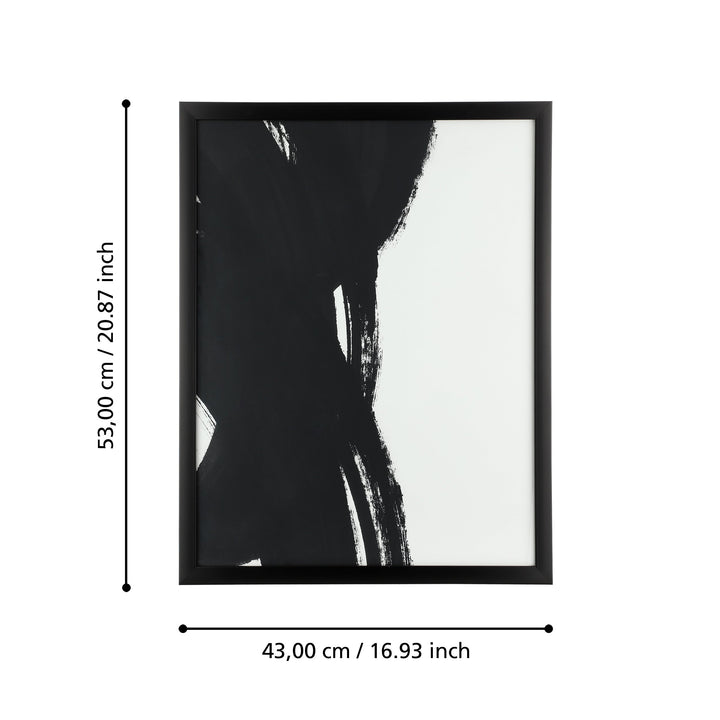 Picture Roberval black, white L:43 H:53 cm in