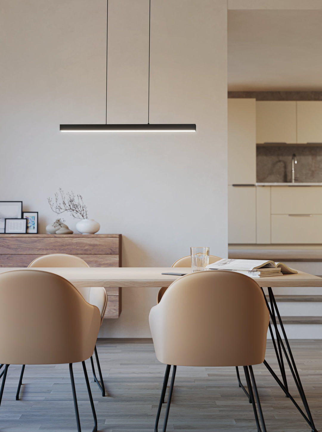 Montebuono hanging light black anodized plastic white 2X10W L:180 H:150 cm in