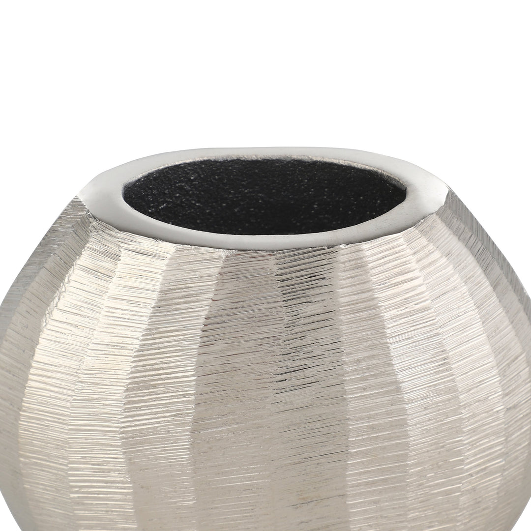 Metal vase Abucay nickel L:11 H:9.5 cm in