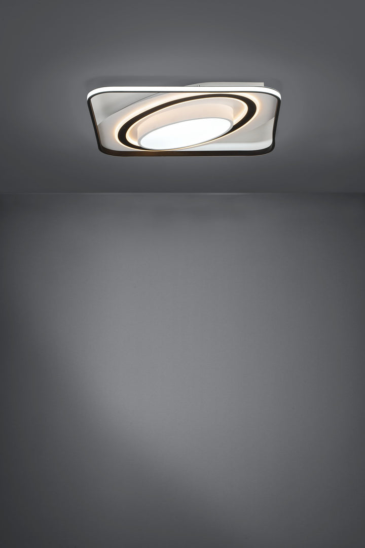 Deckenleuchte Benalauria mit Fernbedienung   schwarz, weiss Kunststoff weiss 28W und 13W L:65 H:8,5 cm in