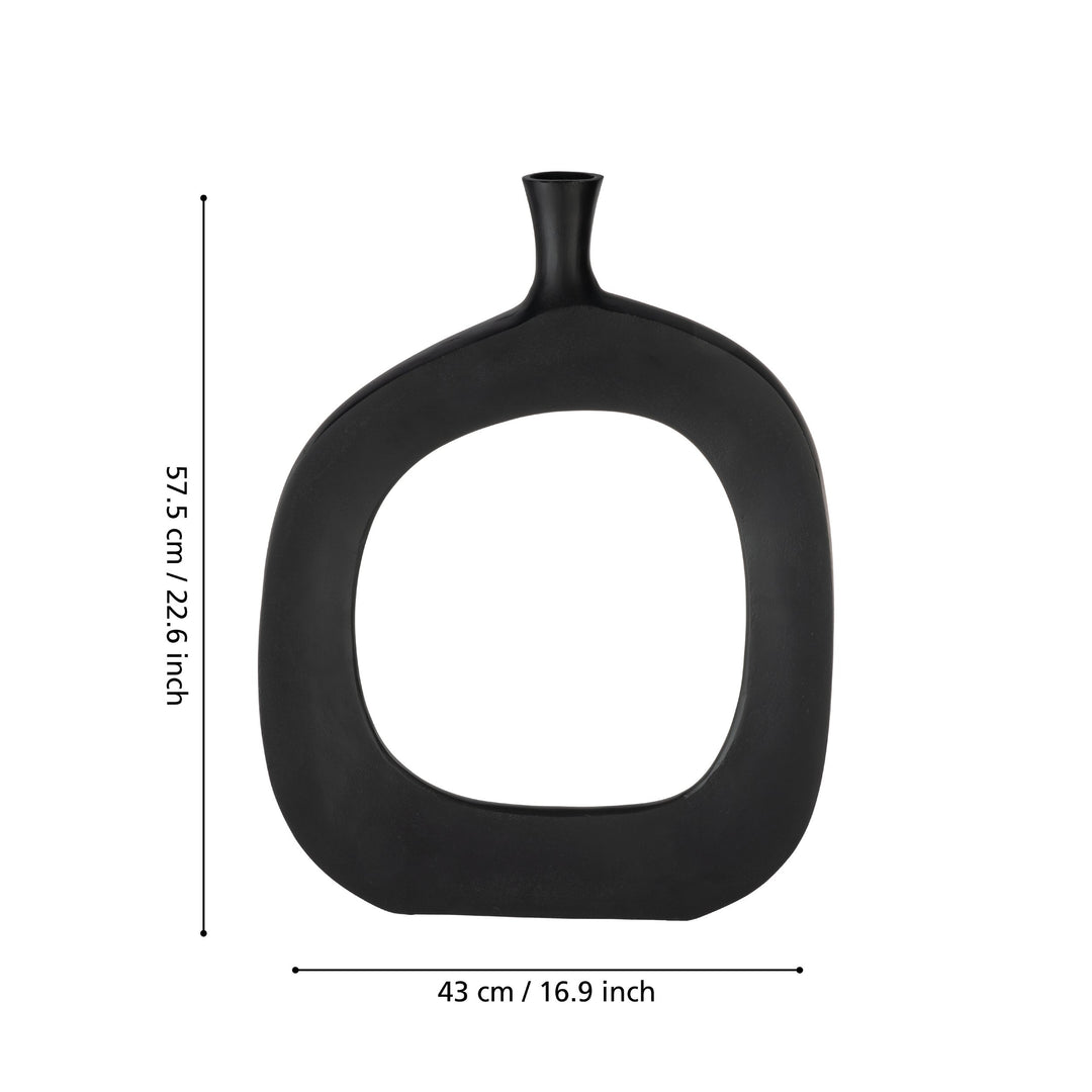 Metal vase Ankarefo black L:43 H:57,5 cm in
