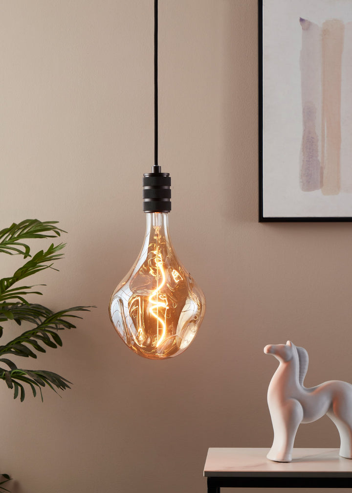 Light source Lm_led_e27 glass amber 1X4W H:28 Ø 16.5 cm in