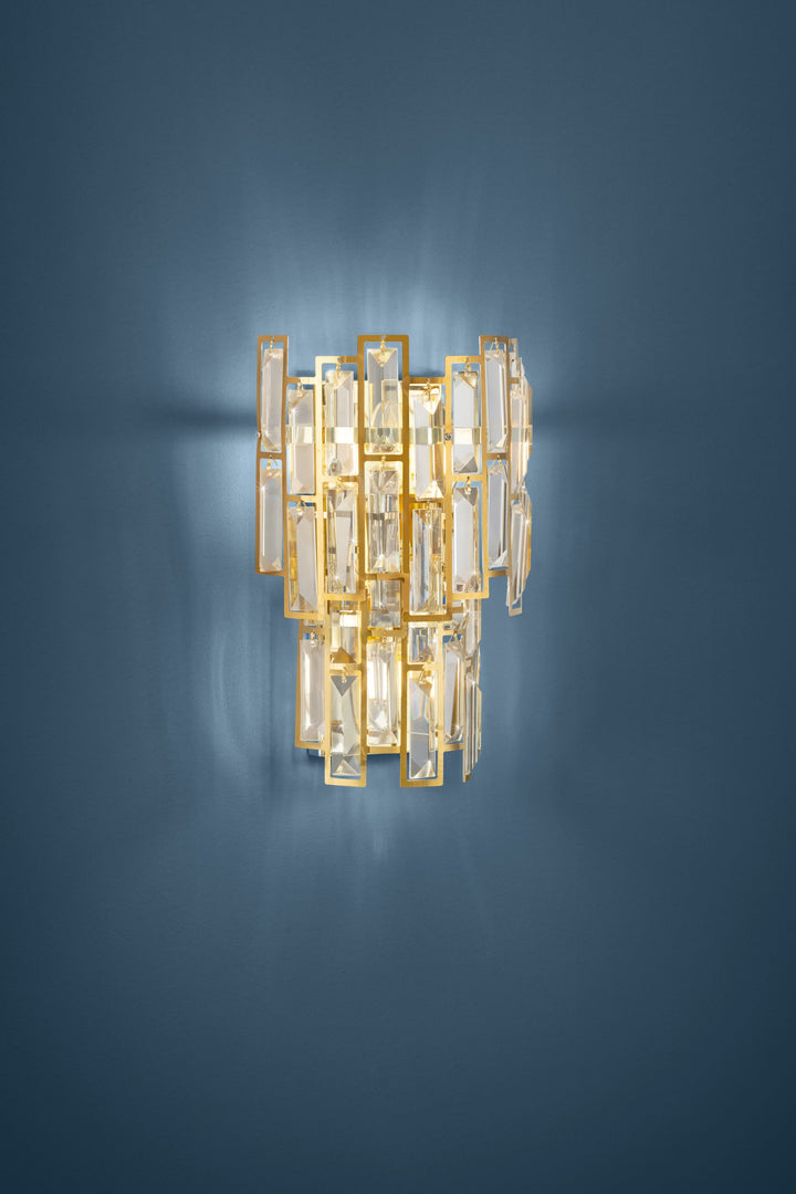 Wandleuchte Calmeilles messing Brillantglas klar 3X25W L:21,5 H:33 cm in