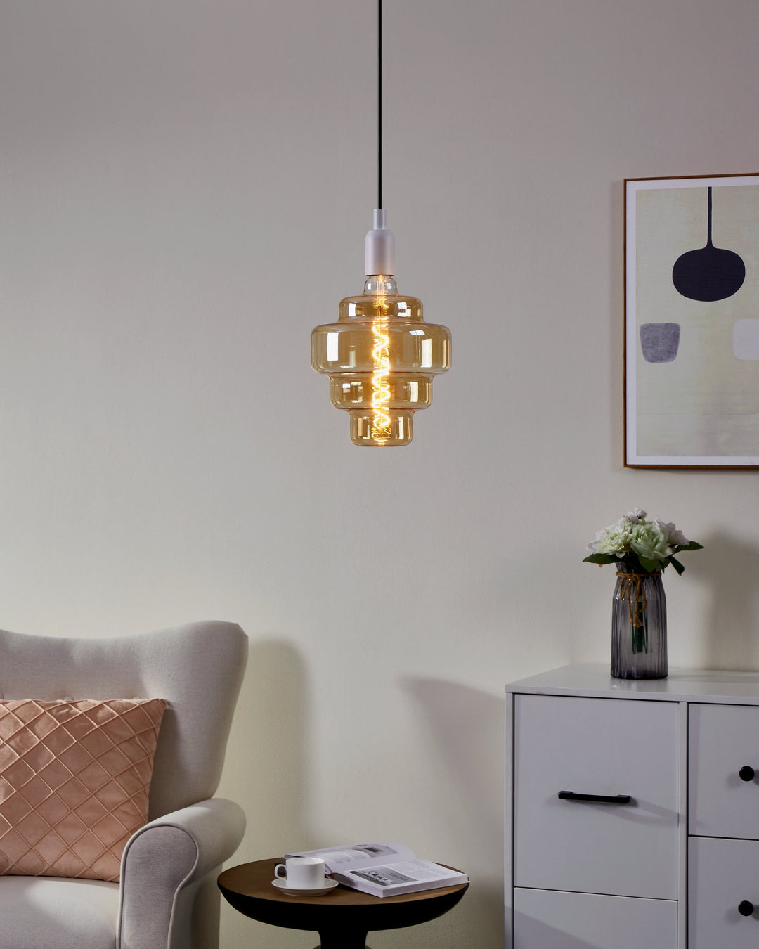 Light bulb Lm_led_e27 glass amber 1X4W L:29 Ø 20 cm in