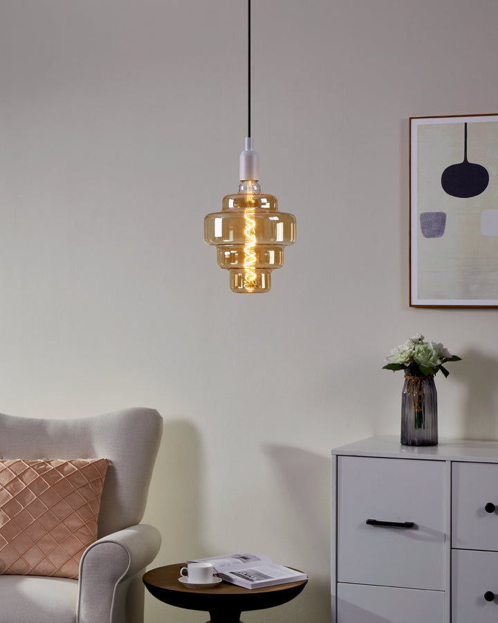 Light bulb Lm_led_e27 glass amber 1X4W L:29 Ø 20 cm in