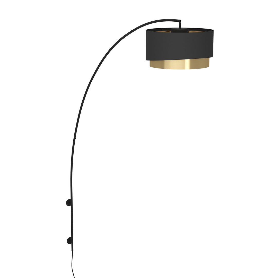Wandleuchte Manderline mit Dimmer (Touchdimmer) schwarz Textil schwarz, messing 1X40W L:45 H:189 cm in