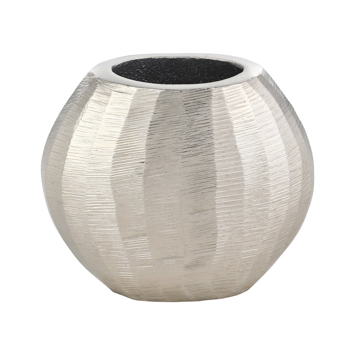 Metal vase Abucay nickel L:11 H:9.5 cm in
