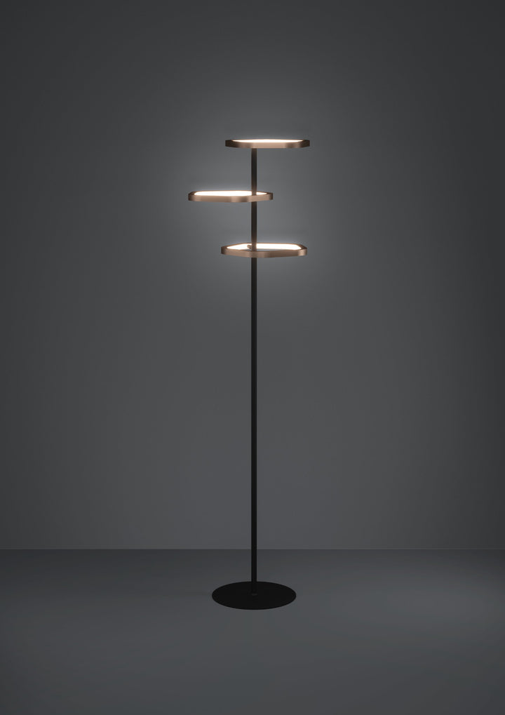 Stehleuchte Estrella  mit Schalter bronze, schwarz Kunststoff weiss 1X20W H:160 Ø 53 cm in