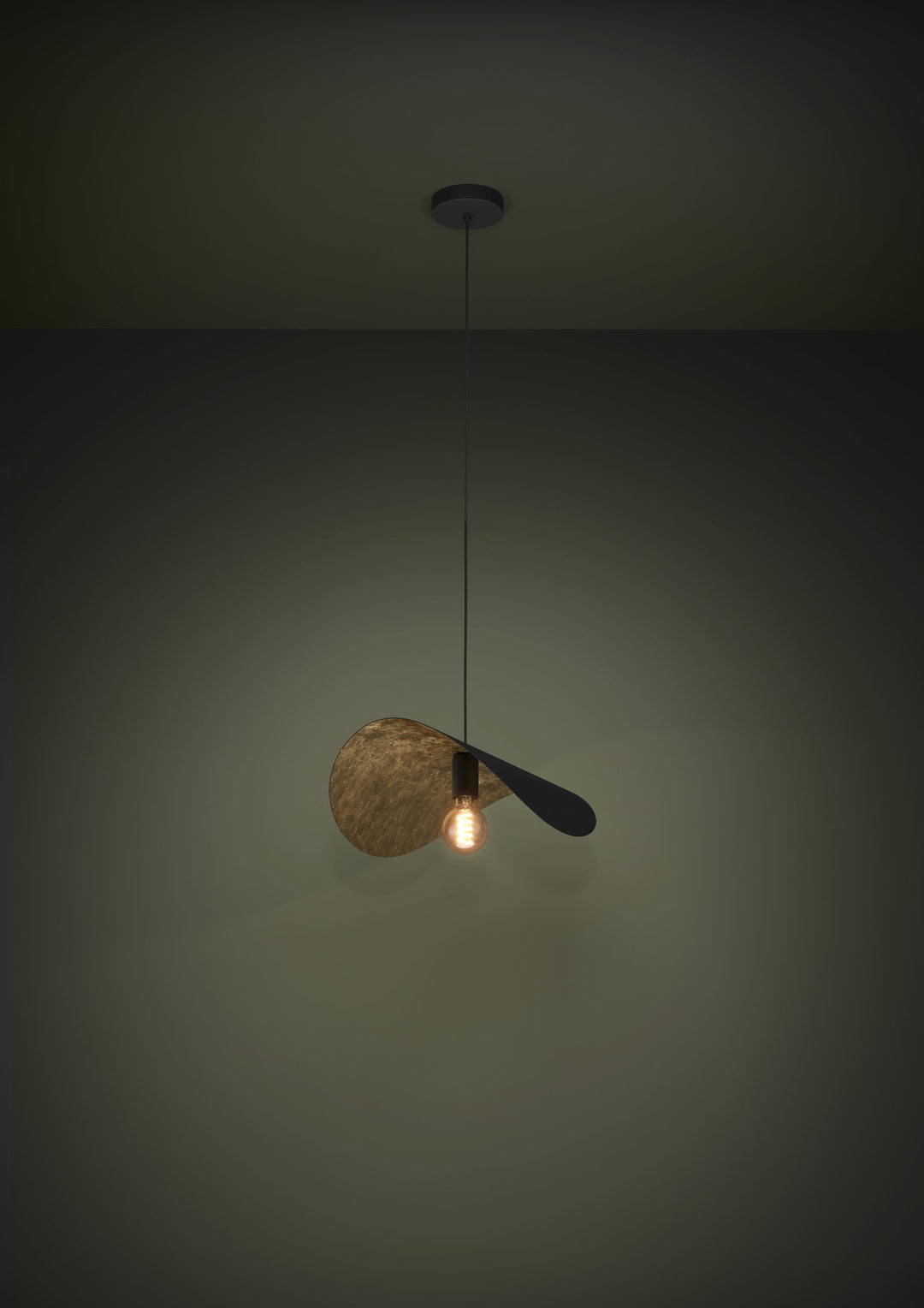 Hängeleuchte Saceda schwarz, gold 1X40W L:53 H:150 cm in