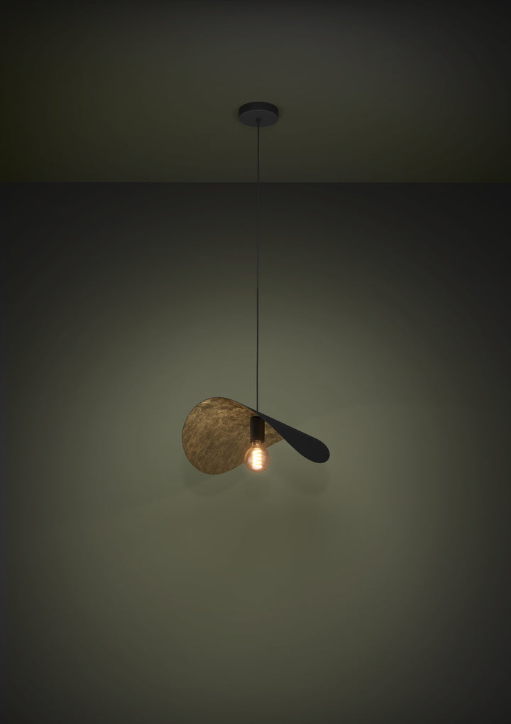 Hängeleuchte Saceda schwarz, gold 1X40W L:53 H:150 cm in