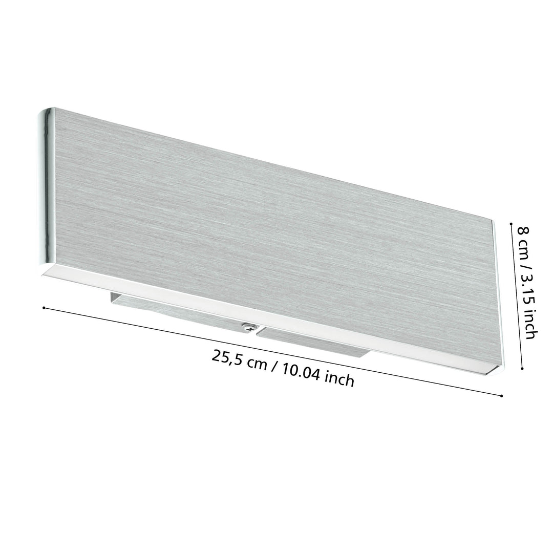 Wandleuchte Climene alu-gebürstet Kunststoff weiss 2X5,4W L:25,5 H:8 cm in