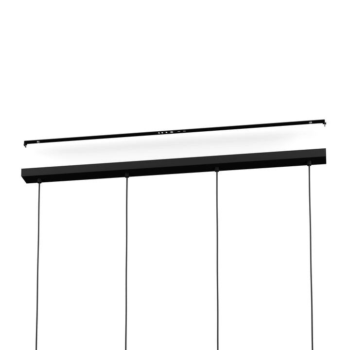 Hängeleuchte Estanys 1 schwarz Glas braun-transparent 4X40W L:124 H:150 cm in