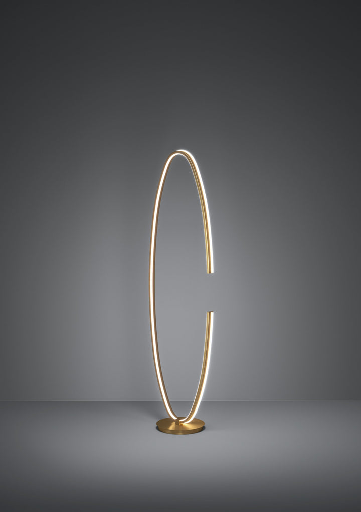 Floor lamp Bogado with switch gold-colored plastic white 20W L:40 H:143 cm in