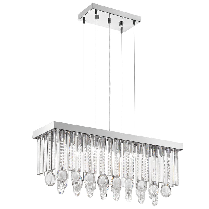 Hängeleuchte Calaonda chrom Brillantglas klar 7X33W L:69 H:110 cm in