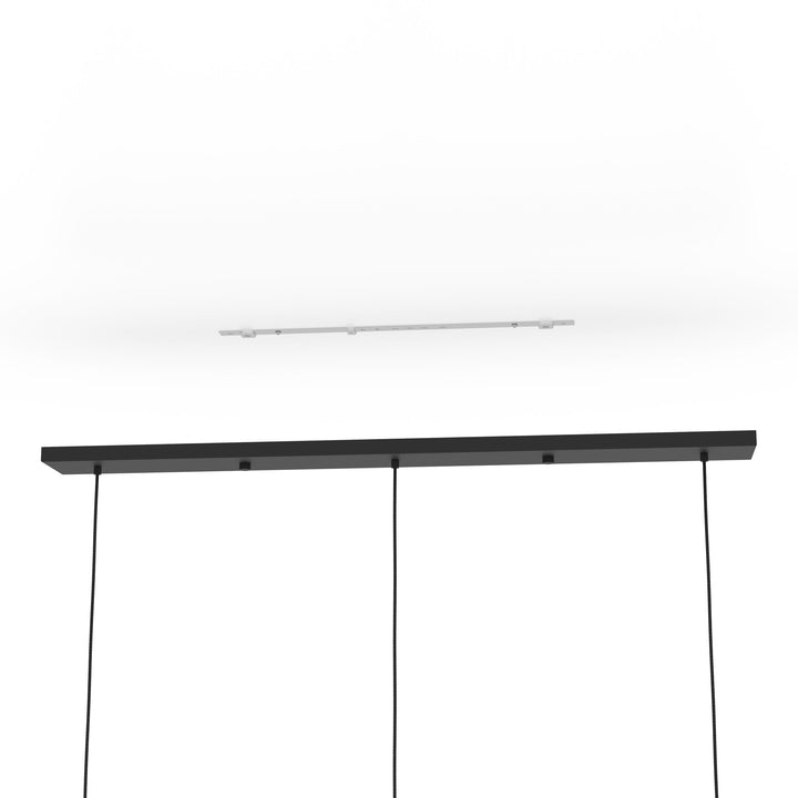 Hängeleuchte Balmes schwarz Glas opal-matt weiss 3X40W L:123 H:150 cm in