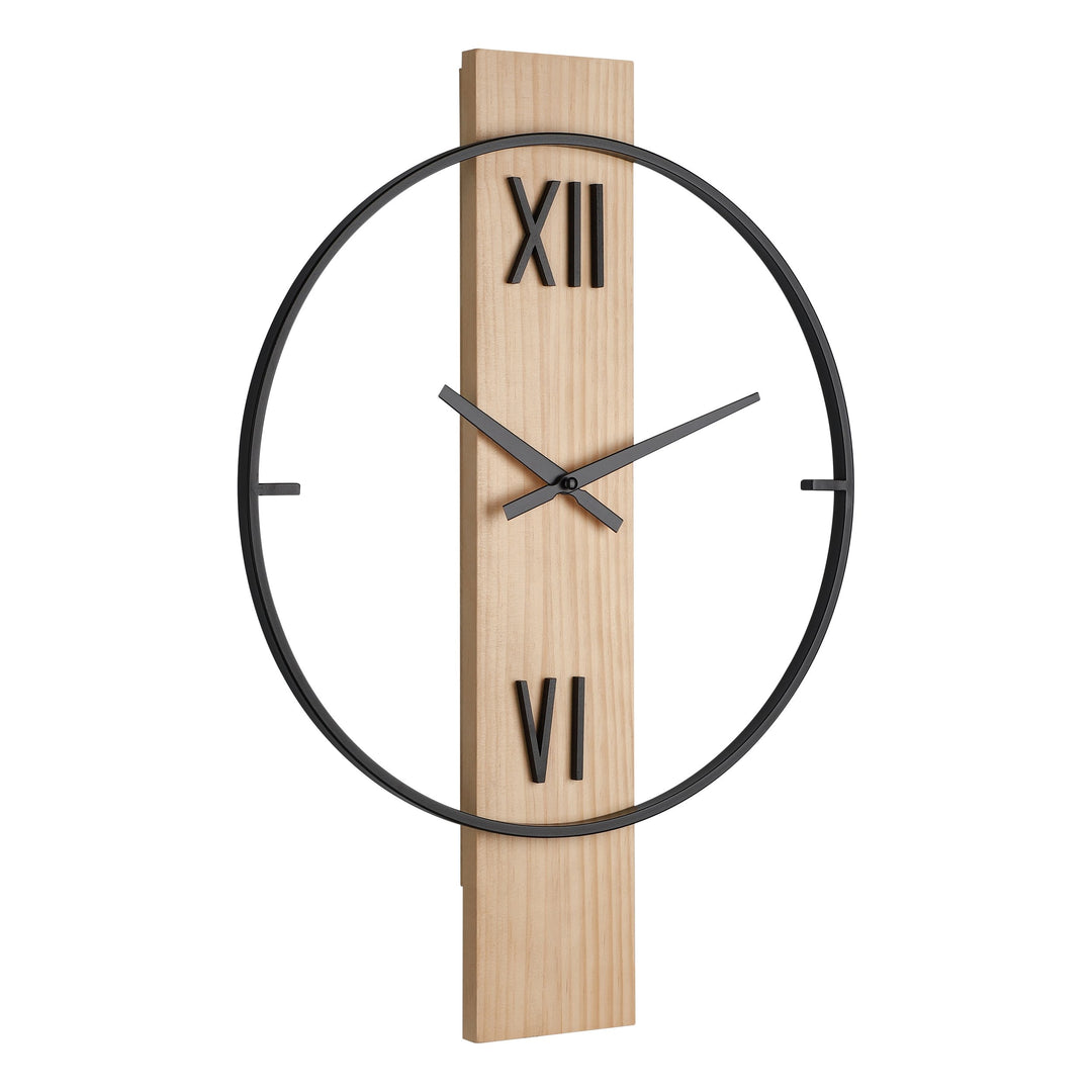 Uhr Yamatsuri schwarz, natur  L:40 H:56 cm in