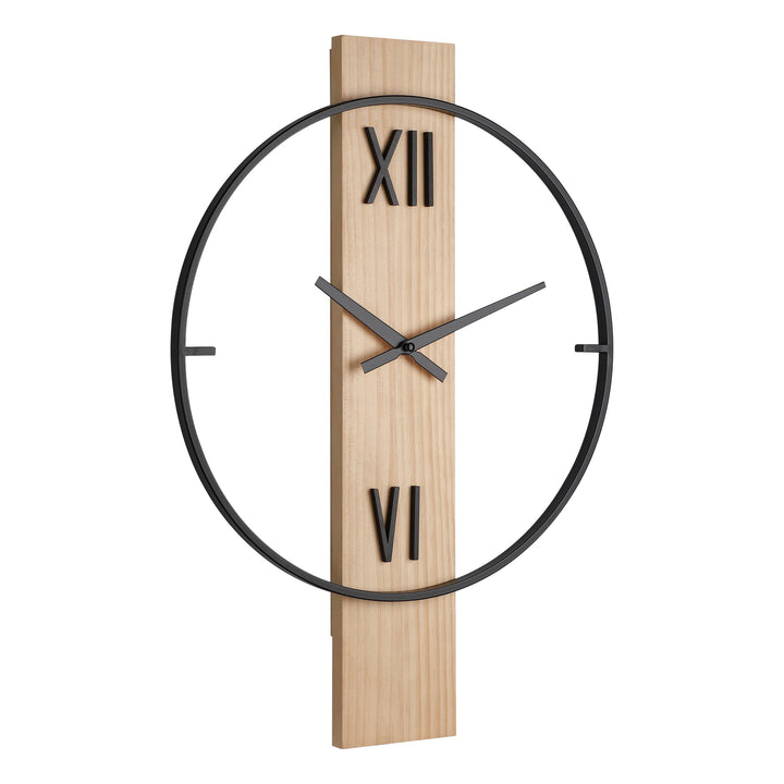 Uhr Yamatsuri schwarz, natur  L:40 H:56 cm in