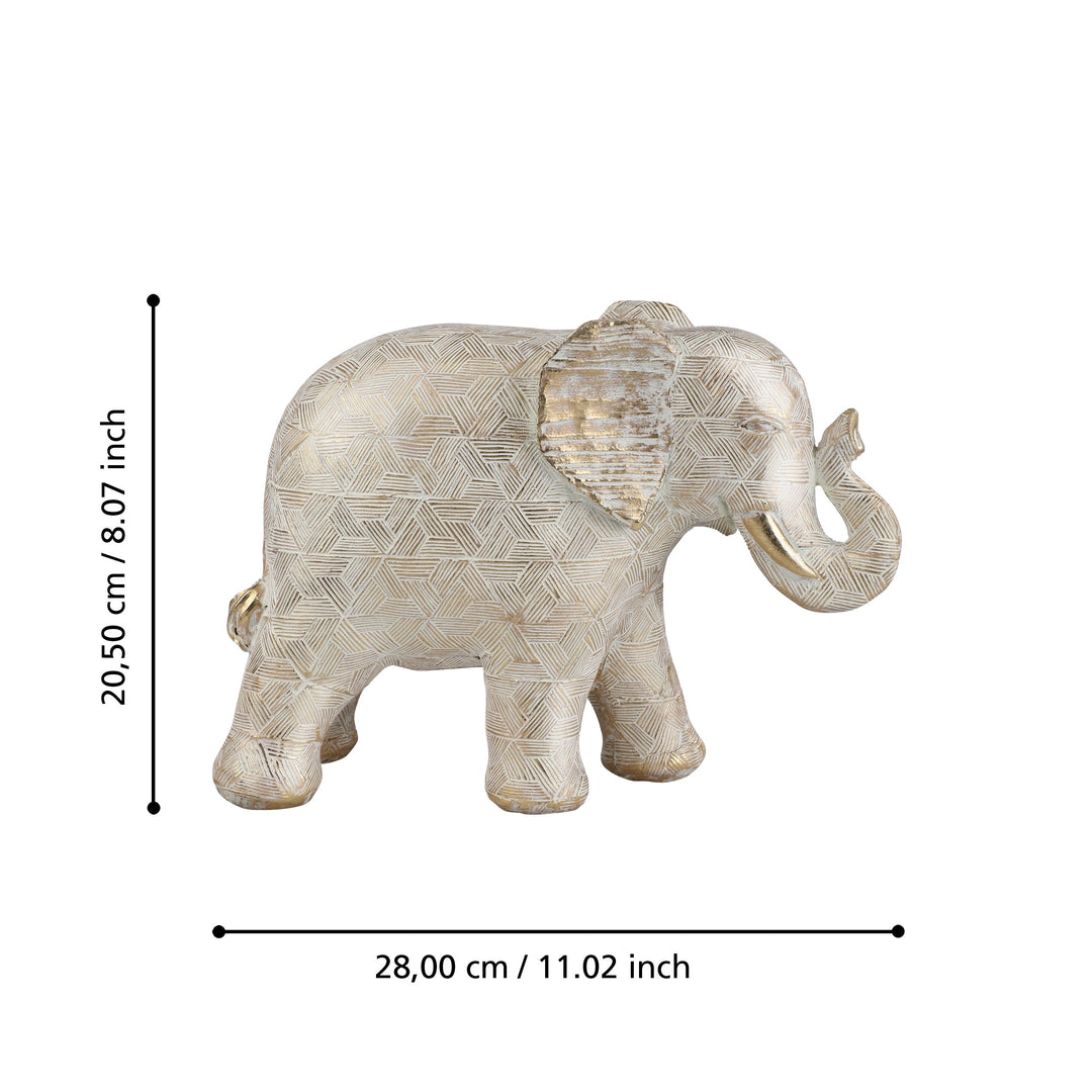 Deko-Objekt Ishikari weiss, gold  L:28 H:20,5 cm in