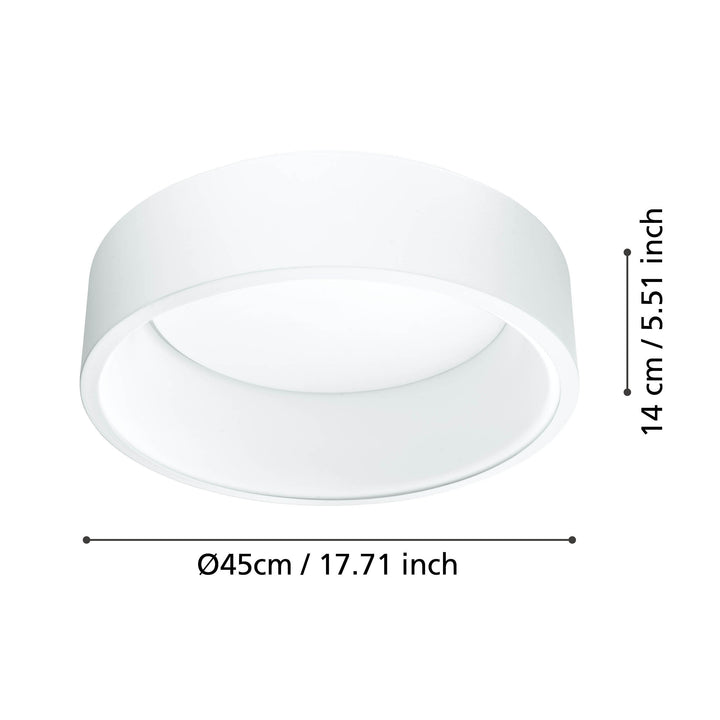 Deckenleuchte Marghera 1  weiss 25,5W H:13,5 Ø 45 cm in