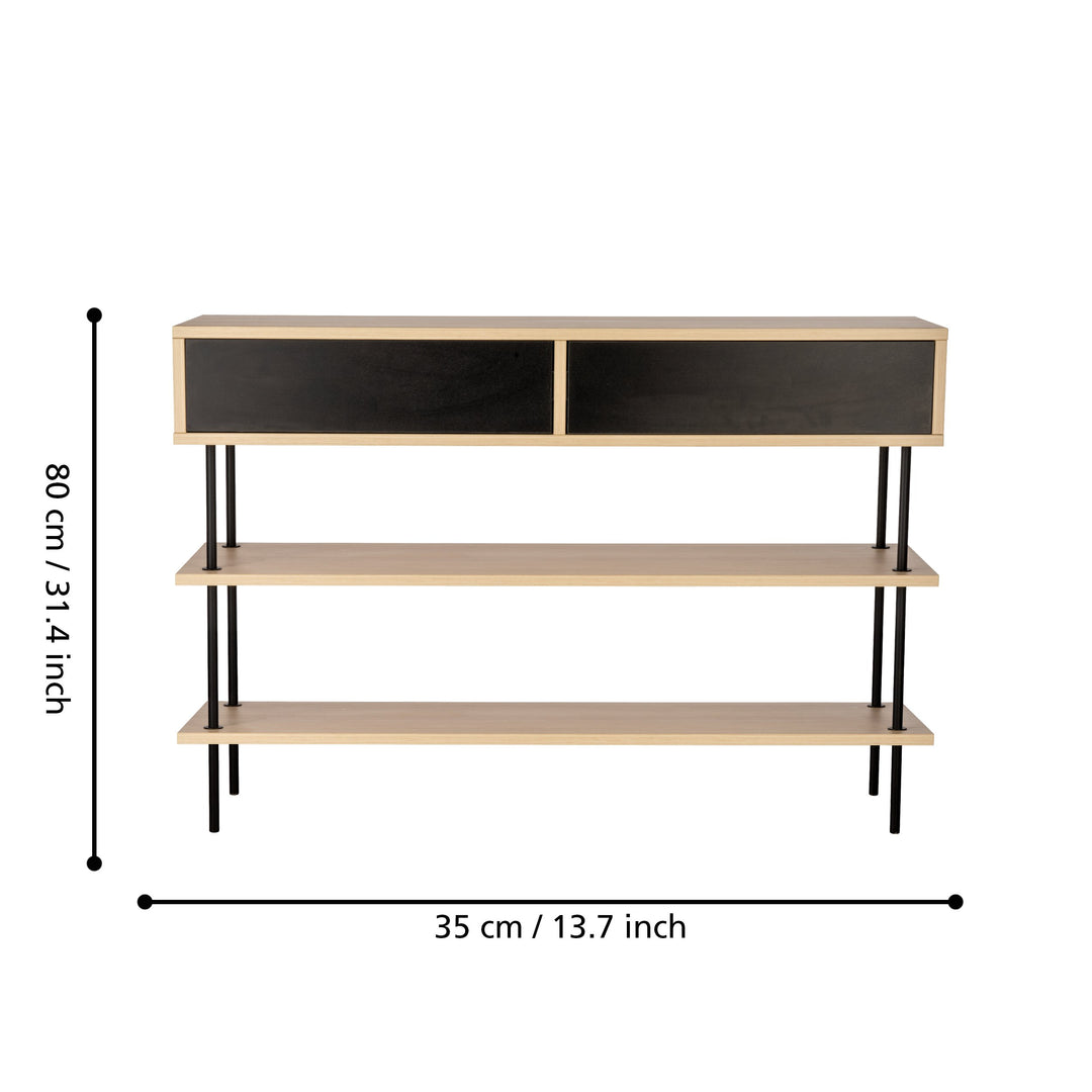 Sideboard Digos schwarz, braun  L:118 H:80 cm in