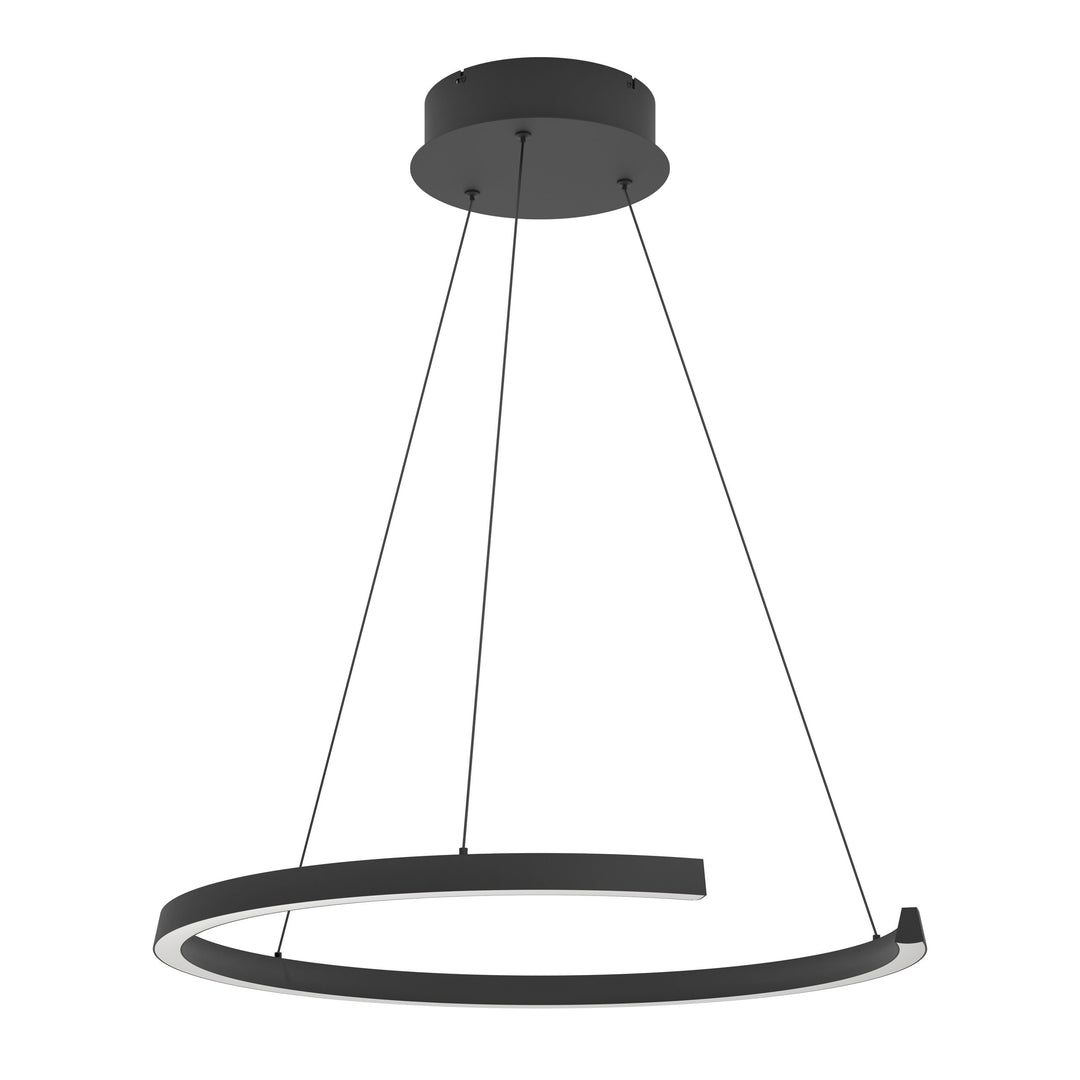 Hängeleuchte Labonete mit Fernbedienung   schwarz Kunststoff weiss 24,8W H:180 Ø 80 cm in