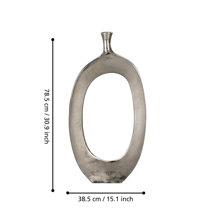 Metallvase Ankarefo nickel  L:38,5 H:78,5 cm in