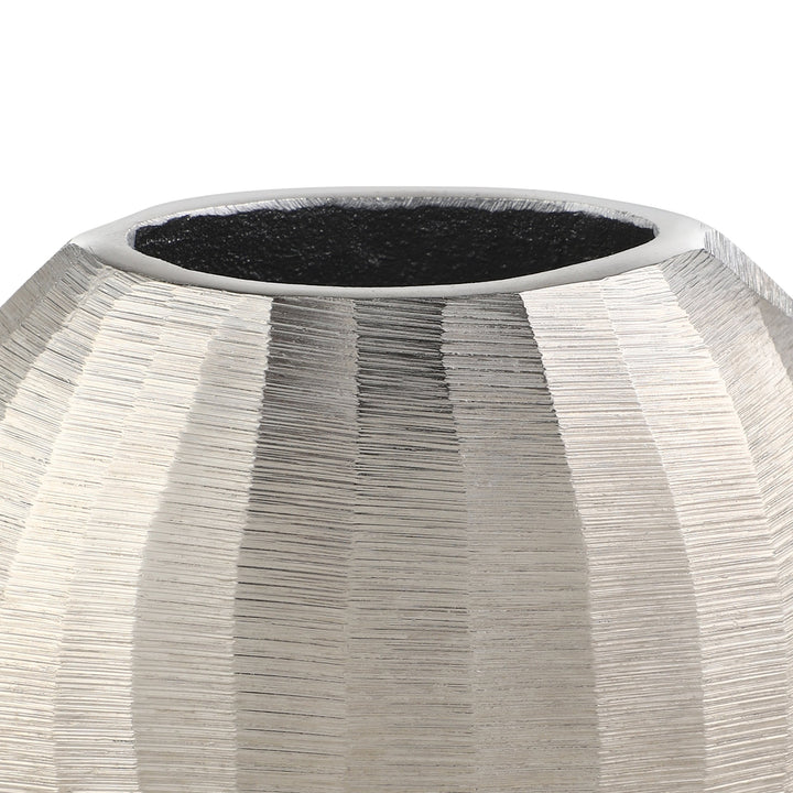 Metal vase Abucay nickel L:15 H:13 cm in